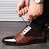 Elegant Breathable Leather Oxfords for Men - Stylish Formal Dress Shoes Perfect for Office, Parties, and Weddings with Comfortable Rubber Outsole and Lace-up Closure